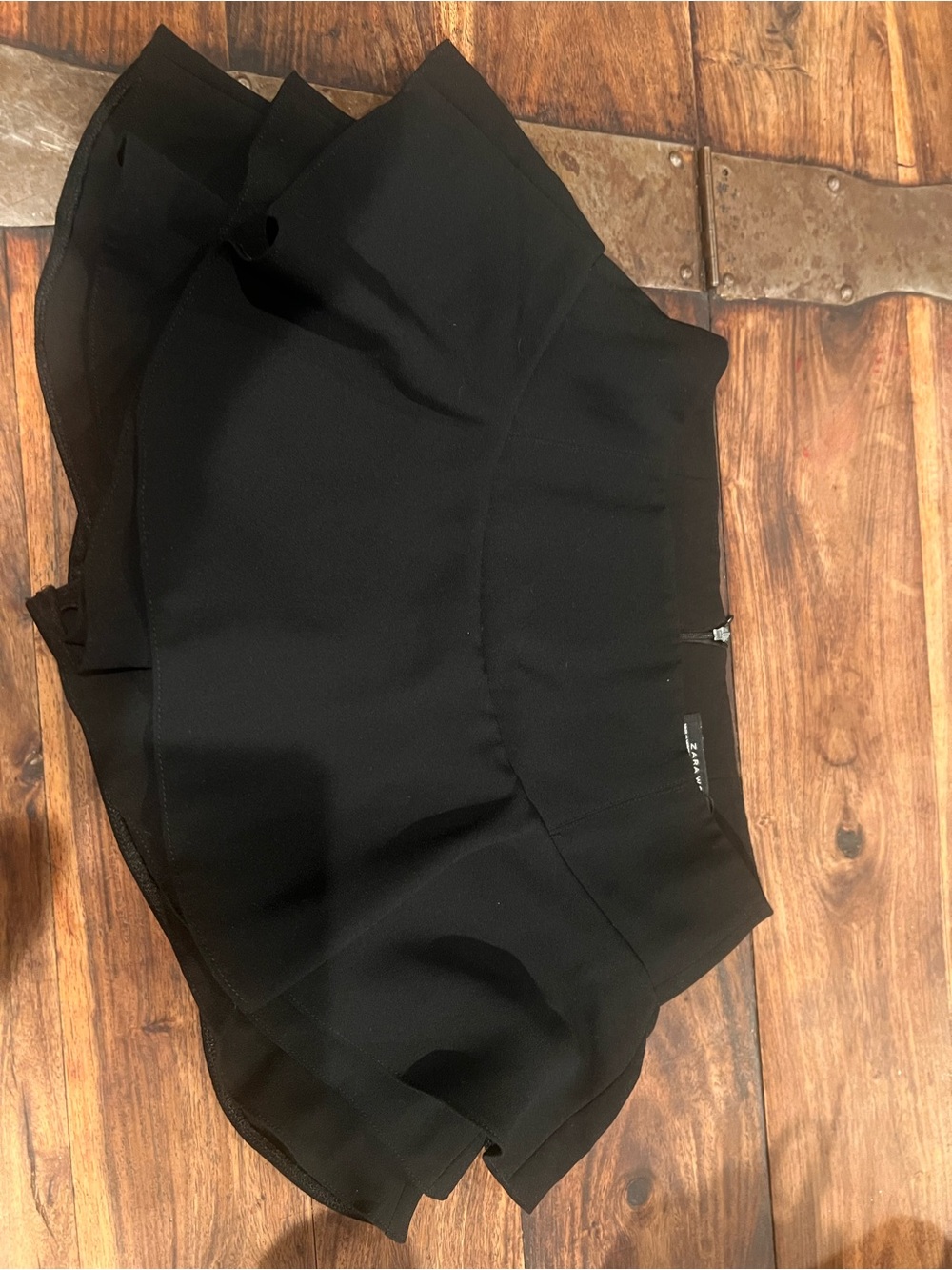 Zara Woman Black Mini Skirt with Subtle Detail